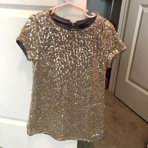 Gold sequins little girls dress